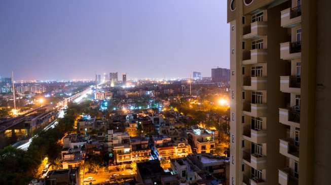 Ilustrasi gedung-gedung di New Delhi, India. (Shutterstock)