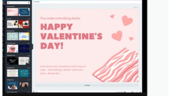 Cara Buat Kartu Valentine Online Gratis di Canva dan Vistacreate, Mudah dan Enggak Pakai Ribet!